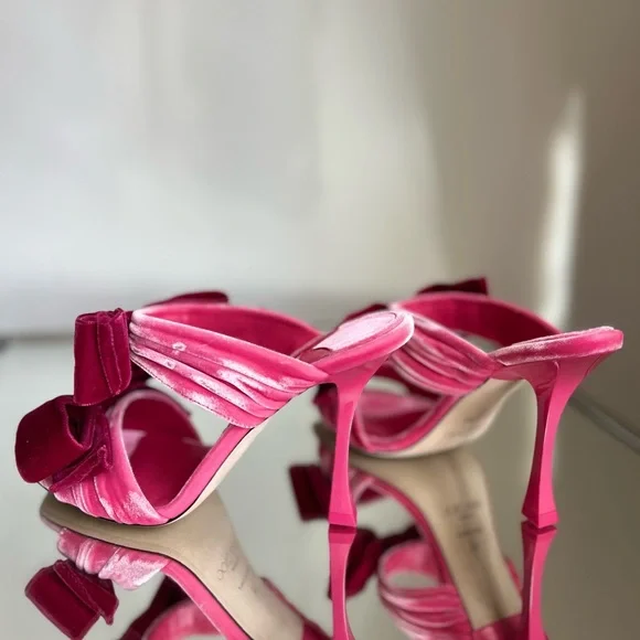 New JIMMY CHOO Flaca 100 Bow-Embellished Velvet Mules 36 $1,095 - Picture 15 of 15